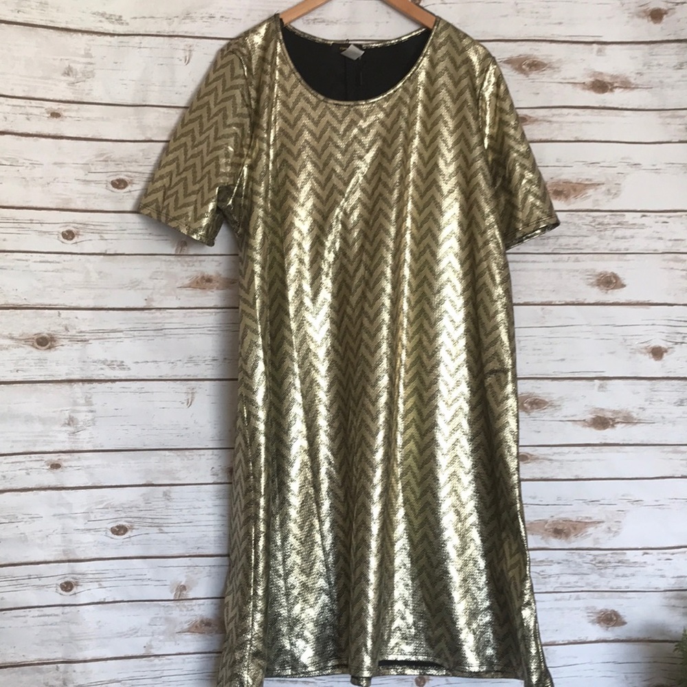 Espresso | gold metallic Roaring 20s shift dress